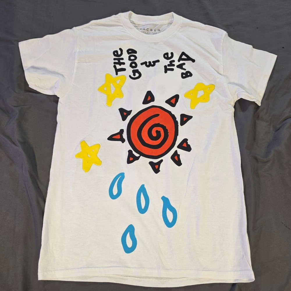 PacSun The Good & The Bad Life Isnt Fair Graphic T-Shirt White Medium